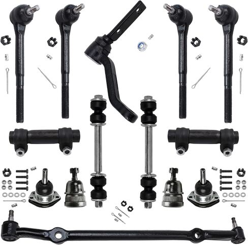 Detroit Axle - 14pc مجموعة التعليق الأمامية لمونت كارلو إل كامينو ريجال جراند بريكس بونفيل سنتر رابط الذراع الذراع الداخلي نهايات قضيب التعادل الخارج in Saudi Arabia