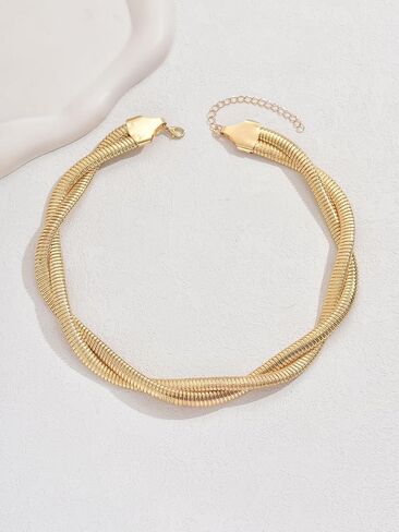 قلادة قلادة مكتنزة للنساء الذهب مكتنزة القلاح الأفعى بيان القلادة قلادة قلادة قلادة المجوهرات للنساء in Kuwait