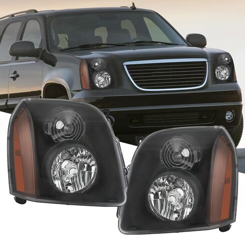 زوج تجميع المصابيح الأمامية متوافق مع GMC Yukon XL 1500 2500 2007-2014 ، استبدل 15861025 15861026 in Kuwait
