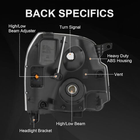 Headlights Assembly Pair Compatible with GMC Yukon XL 1500 2500 2007-2014, Replace 15861025 15861026 in Saudi Arabia