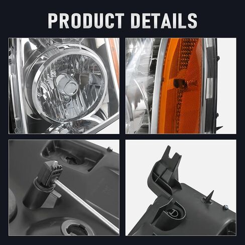 Headlights Assembly Pair Compatible with GMC Yukon XL 1500 2500 2007-2014, Replace 15861025 15861026 in Saudi Arabia