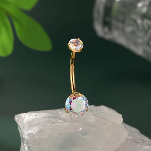 FUNLMO Titanium Belly Button Ring 14mm Long Belly Ring 14G Belly Button Piercing Floating Navel Piercing Jewelry Internally Threaded Navel Ring in Saudi Arabia