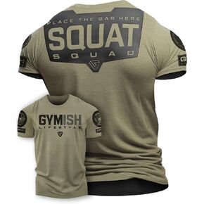 Gymish Lifestyle Squat Squad Rubber Back Protection Layer Gym Workout Shirt for Men in Saudi Arabia