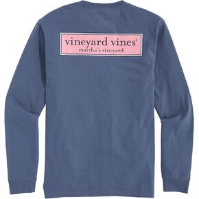 vineyard vines Men's Classic Logo Box Long-Sleeve Pocket Tee in Saudi Arabia