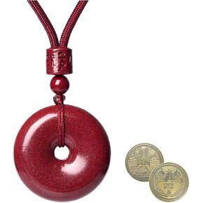 Natural Cinnabar Beads Bracelet, Peace Pendant, Eighteen Beads - Authentic Chinese red Cinnabar Jewelry, Pray for Good Luck, Meditation Zen Spiritual Healing, Suitable for Men and Women in Saudi Arabia