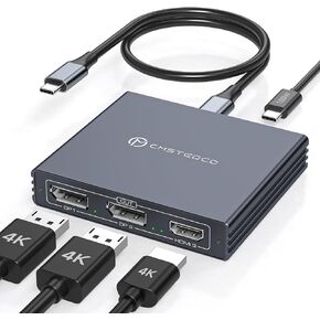DisplayPort Spintor 3 Sonitors Dual DP مع محول HDMI 4K60Hz شاشة 1 في 3 Out DisplayPort MST HUB للشاشات المتعددة المتوافقة مع الكمبيوتر الشخصي وبطاقة الرسومات و Lenovo و HP والمزيد in Kuwait