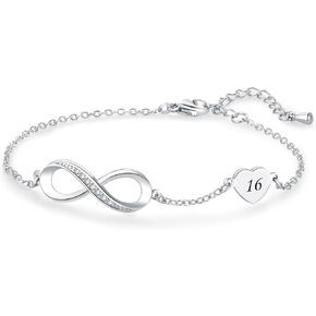 Dainty Heart Infinity 13th-70th Birthday Bracelet for Mom Daughter Nana Granddaughter Sister Best Friend Jewelry Gift in Saudi Arabia
