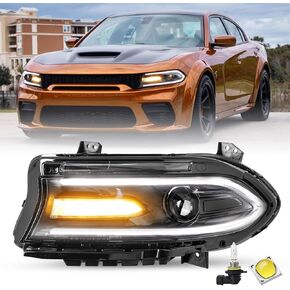 مجموعة المصابيح الأمامية من نوع الهالوجين JSBoyat متوافق مع 2015-2021 Dodge Charger Projector مصابيح الأمامية W/LED DRL W/O in Saudi Arabia