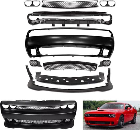 مجموعة غلاف المصد الأمامي متوافقة مع 2008 2009 2010 2011 2012 2013 2014 DO-DGE Challenger Hellcat Style SRT in Saudi Arabia