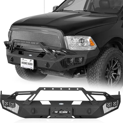 Hoke Road 09-12 Ram 1500 Front Pumper for 2009 2010 2011 2012 Dodge Ram 1500 Pickup Truck ، Offroad Rock Crawler Wumper w/Winch Plate & D Ring Mounts in Saudi Arabia