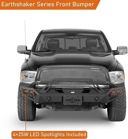 Hoke Road 09-12 Ram 1500 Front Pumper for 2009 2010 2011 2012 Dodge Ram 1500 Pickup Truck ، Offroad Rock Crawler Wumper w/Winch Plate & D Ring Mounts in Saudi Arabia