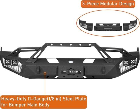 Hoke Road 09-12 Ram 1500 Front Pumper for 2009 2010 2011 2012 Dodge Ram 1500 Pickup Truck ، Offroad Rock Crawler Wumper w/Winch Plate & D Ring Mounts in Saudi Arabia
