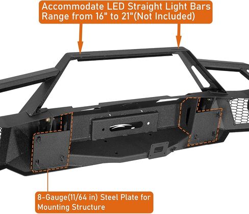 Hoke Road 09-12 Ram 1500 Front Pumper for 2009 2010 2011 2012 Dodge Ram 1500 Pickup Truck ، Offroad Rock Crawler Wumper w/Winch Plate & D Ring Mounts in Saudi Arabia