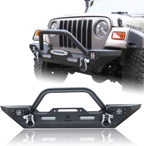 Wrangler Front Pumper متوافق مع 97-06 Wrangler TJ زاحف الصخور الملمس السود in Saudi Arabia