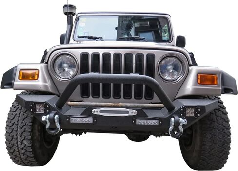 Wrangler Front Pumper متوافق مع 97-06 Wrangler TJ زاحف الصخور الملمس السود in Saudi Arabia