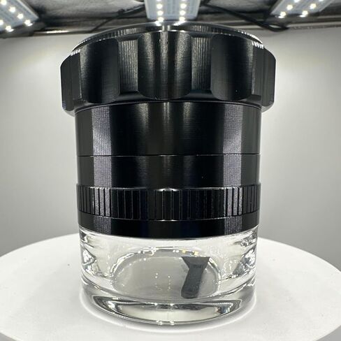 Spice Grinder. 2.5 inch herb grinder with jar attached. Jar offers a larger storage capacity. Anodized Aluminum alloy with glass bottom. (Black, 2.5 Inches x 3 Inches) in Kuwait