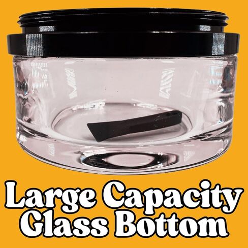 Spice Grinder. 2.5 inch herb grinder with jar attached. Jar offers a larger storage capacity. Anodized Aluminum alloy with glass bottom. (Black, 2.5 Inches x 3 Inches) in Kuwait