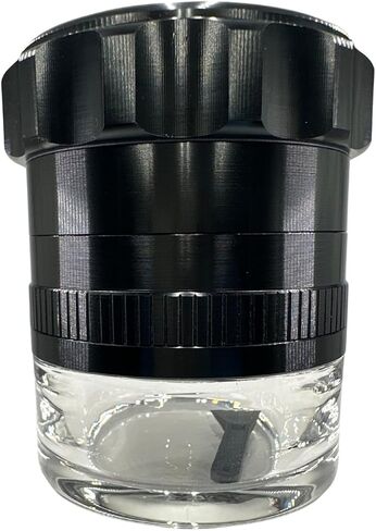 Spice Grinder. 2.5 inch herb grinder with jar attached. Jar offers a larger storage capacity. Anodized Aluminum alloy with glass bottom. (Black, 2.5 Inches x 3 Inches) in Kuwait