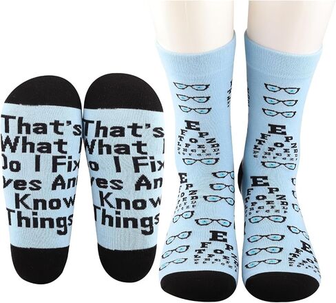 MBMSO Funny Ophthalmologist Socks - 2 Pairs 'Trust Me I'm an Ophthalmologist' Eye Doctor & Ophthalmic Assistant Gifts in Saudi Arabia