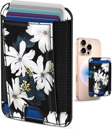 شوروجيت متوافق مع محفظة Magsafe - لنباتات البحر من الجلد المغناطيسي للنساء للبنات لجهاز iPhone 16/15/14/13/12 Series Wallet Crite Aealthetic Card With With Fit 7 Cards in Kuwait