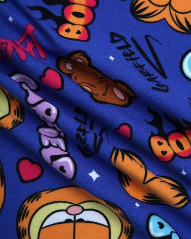 Garfield Womens Pajama Set, Soft Stretchy Pajama Shorts & Short Sleeve, Notch Collar, Button Down Top in Saudi Arabia