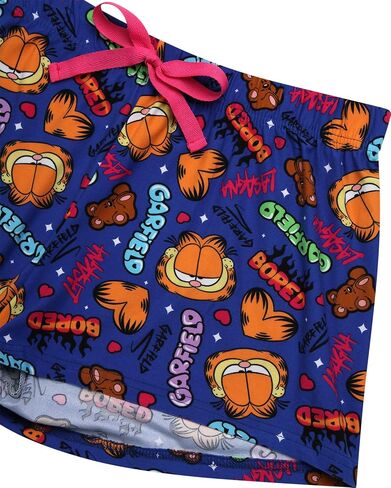 Garfield Womens Pajama Set, Soft Stretchy Pajama Shorts & Short Sleeve, Notch Collar, Button Down Top in Saudi Arabia