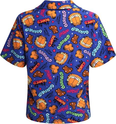 Garfield Womens Pajama Set, Soft Stretchy Pajama Shorts & Short Sleeve, Notch Collar, Button Down Top in Saudi Arabia