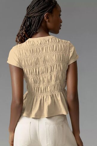 Peplum Babydoll Tops for Women Summer Going Out Top Casual Crew Neck Flowy Loose Fit Tunic Shirts Cute Blouses in Kuwait