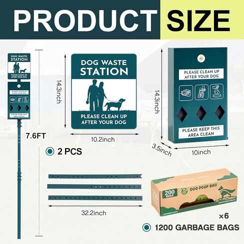 محطة نفايات الكلاب مع 600 كيس لفة من الفولاذ المجلفن صندوق نفايات الحيوانات الأليفة في الهواء الطلق مع موزع حقيبة علامة عاكسة محطة نفايات الحيوانات الأليفة مقاومة للصدأ نظام نفايات الكلاب للحديقة الخلفية التجارية in Kuwait