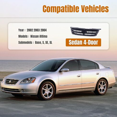 Carpartsdepot Grille Grille Grill متوافق مع Nissan Altima (2010-2012 Altima 4-Door) in Kuwait