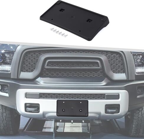 Jimen for Ram Front Plate Bracket, License Plate Frame Holder Mount Fit for Dodge Ram 2013-2018 (Black) in Saudi Arabia
