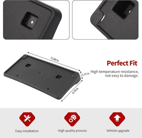 Jimen for Ram Front Plate Bracket, License Plate Frame Holder Mount Fit for Dodge Ram 2013-2018 (Black) in Saudi Arabia