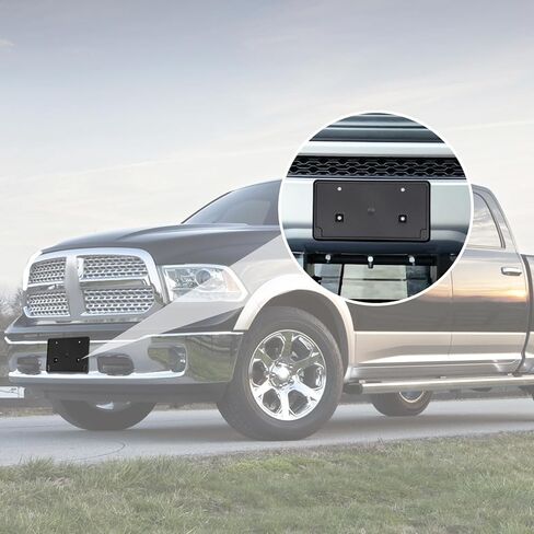 Jimen for Ram Front Plate Bracket, License Plate Frame Holder Mount Fit for Dodge Ram 2013-2018 (Black) in Saudi Arabia