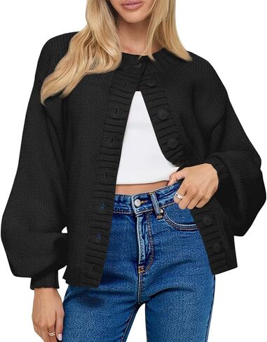 Saodimallsu Womens Long Sleeve Button أسفل Cardigan Swegents Crew Neck Open Front Ment in Saudi Arabia