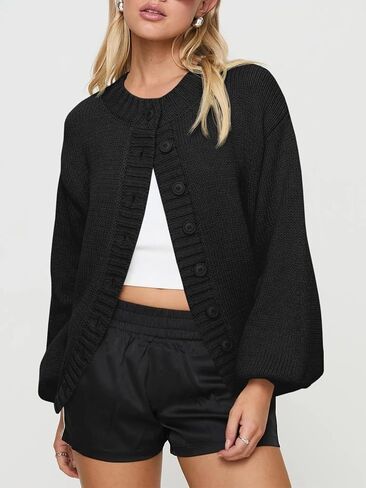 Saodimallsu Womens Long Sleeve Button أسفل Cardigan Swegents Crew Neck Open Front Ment in Saudi Arabia