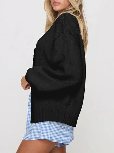 Saodimallsu Womens Long Sleeve Button أسفل Cardigan Swegents Crew Neck Open Front Ment in Saudi Arabia