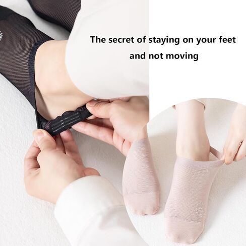 Womens Thin Socks Non Slip Ultra Thin Liner Socks Nylon Cool Sense No Show Socks Sheer Lightweight in Saudi Arabia