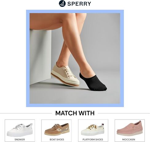 Sperry Women’s 6 Pack No Socks - جوارب بطانة غير مرئية منخفضة المقطوعة in Saudi Arabia