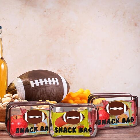 12 PCS Football Snack Facs for Team Gifts Goodie Snack Treatced Candy Bags Bags Clear PVC PVC Wathproof مع حفلات الحفلات الخاصة ببرنامج GIFTS SPORT Supplies Team Girt in Kuwait