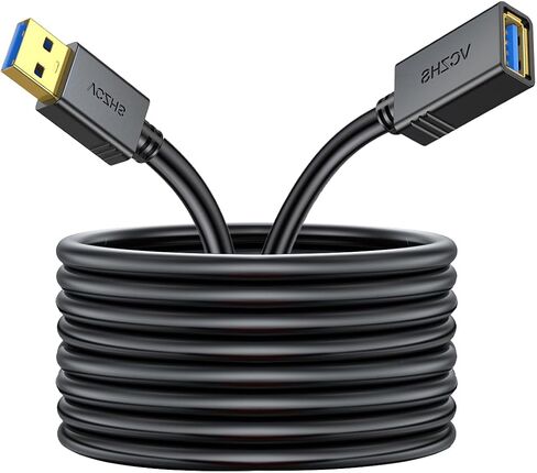 كابل تمديد VCZHS Tech USB 3.0 بطول 20 قدمًا، سلك طاقة 22AWG عالي التحمل، سلك موسع USB، عالي السرعة 5 جيجابت في الثانية من النوع A ذكر إلى أنثى للطابعة عن بعد، وكاميرا الويب، والأجهزة الطرفية للكمبيوتر الشخصي in Kuwait