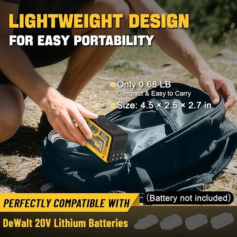منظم الجهد 300W متوافق مع بطارية DeWalt 20V (البطارية غير المدرجة) ، 1–30 فولت إخراج DC ، شحن سريع 140 واط PD ، شاحن لاسلكي 15W in Kuwait