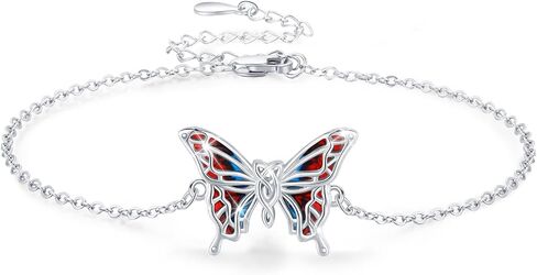 Butterfly Bracelet for Women 925 Sterling Silver Bracelets Adjustable Opal Butterfly Bracelet Jewelry Christmas Gifts for Wife Girlfriend in Kuwait