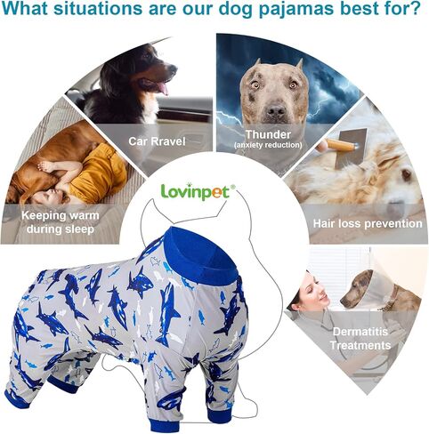 Lovinpet Pitbull Pajama - Pet Steiety Relief ، حماية من أشعة الشمس بيجاماس ، نسيج مطار مريح ، طباعة دب حالمة ، pjs الكلب الكبير ، جامس الحيوانات الأليفة ، الأصفر L. in Kuwait