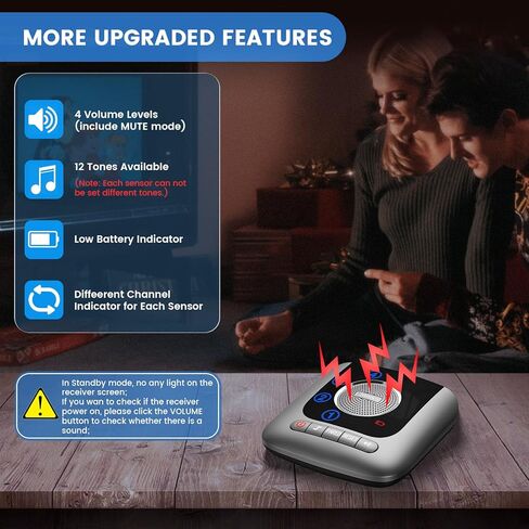 Wireless Driveway Alarm, Motion Alarms for Cars with 12ft Cord Long Range Base Station, Weatherproof Driveway Alert, Ignores Animals and People (1 Sensor Without Receiver) in Saudi Arabia