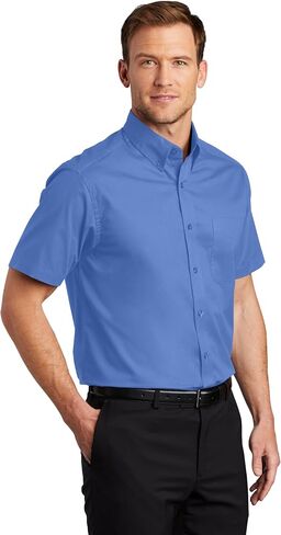 City Co. Men Men Short Sleeve Button Down Down مع الجيب الأمامي (متوفر في Big & Tall) in Kuwait