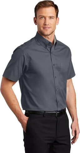 City Co. Men Men Short Sleeve Button Down Down مع الجيب الأمامي (متوفر في Big & Tall) in Kuwait