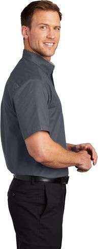 City Co. Men Men Short Sleeve Button Down Down مع الجيب الأمامي (متوفر في Big & Tall) in Kuwait