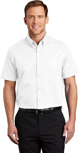 City Co. Men Men Short Sleeve Button Down Down مع الجيب الأمامي (متوفر في Big & Tall) in Kuwait