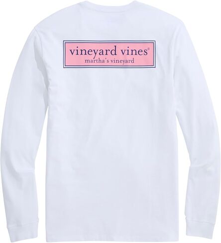 vineyard vines Men's Classic Logo Box Long-Sleeve Pocket Tee in Saudi Arabia