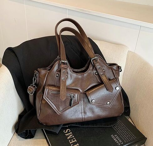 Vintage Large Capacity Shoulder Crossbody Tote Bags for Women Vegan leather Hobo Satchel Y2K Purses Commute Travel Bags in Kuwait